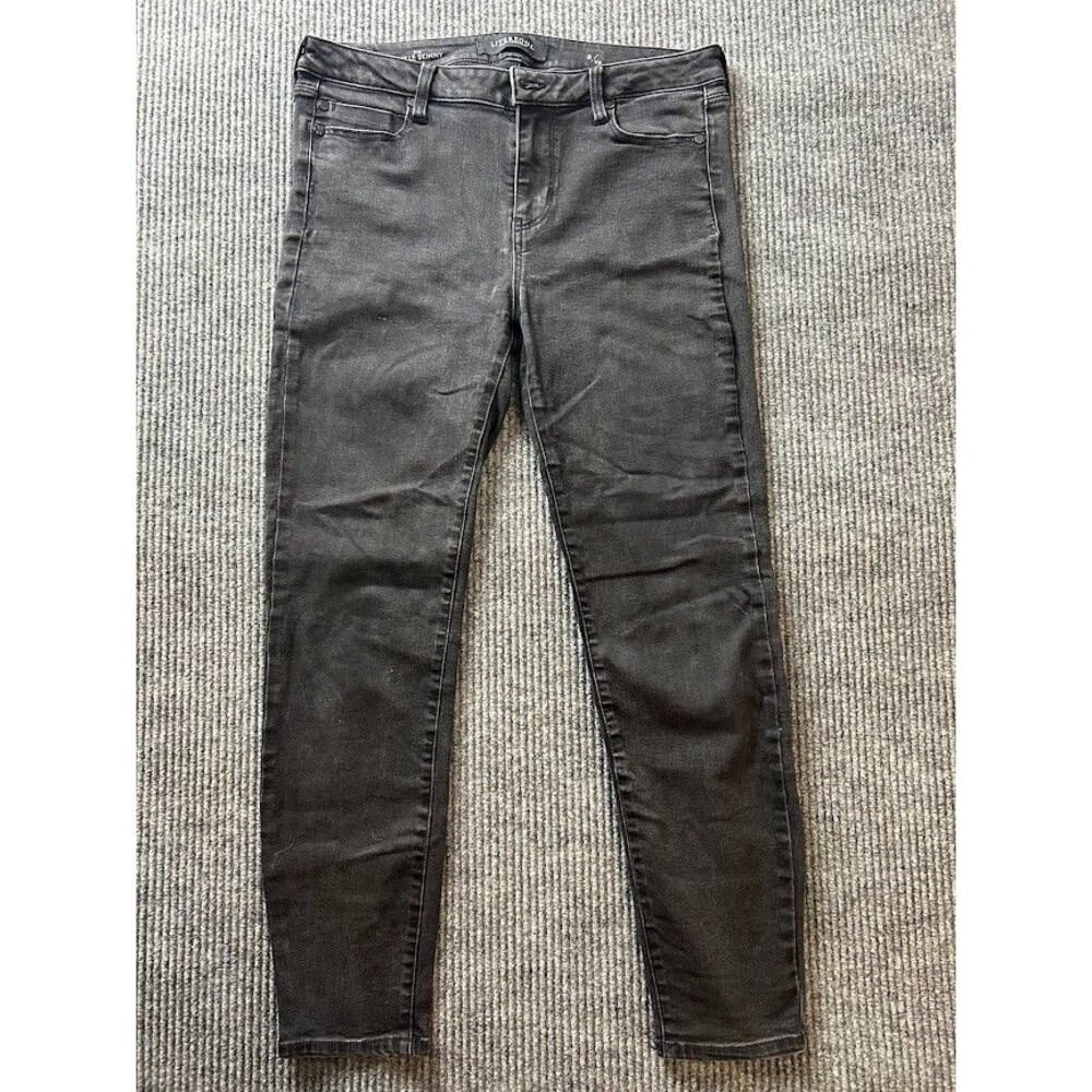 Liverpool Jeans Women's 8/29 Black Dark Wash High Rise Abby Skinny Jeans